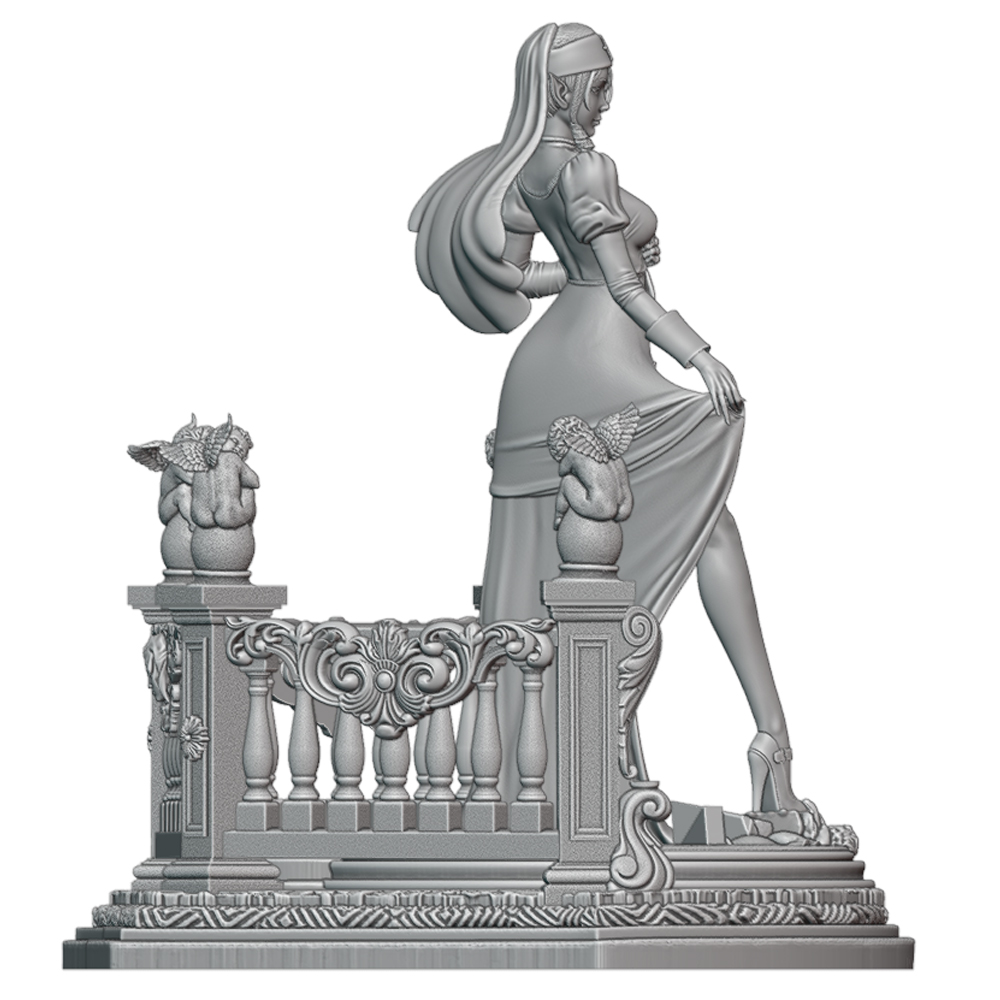 Elf Clergy Lady With Cross Orn - Model Figure Base ulasan dan harga