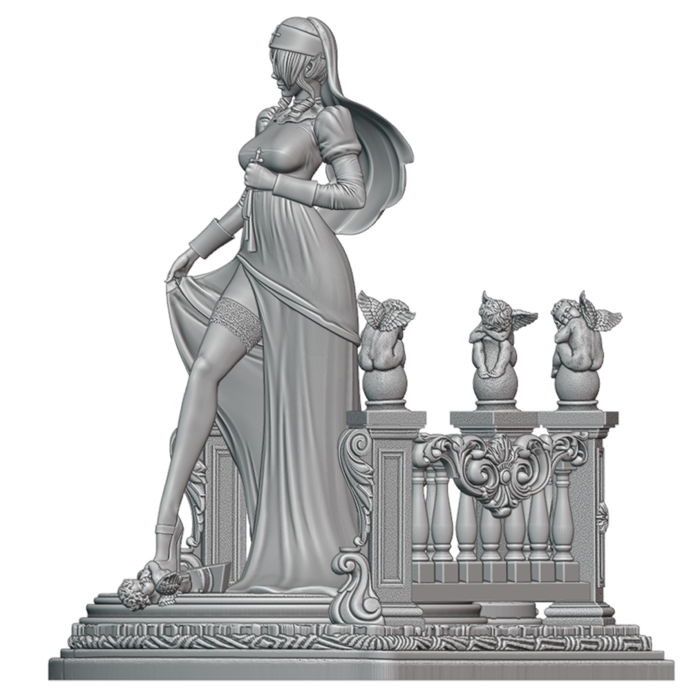 Elf Clergy Lady With Cross Orn - Model Figure Base ulasan dan harga